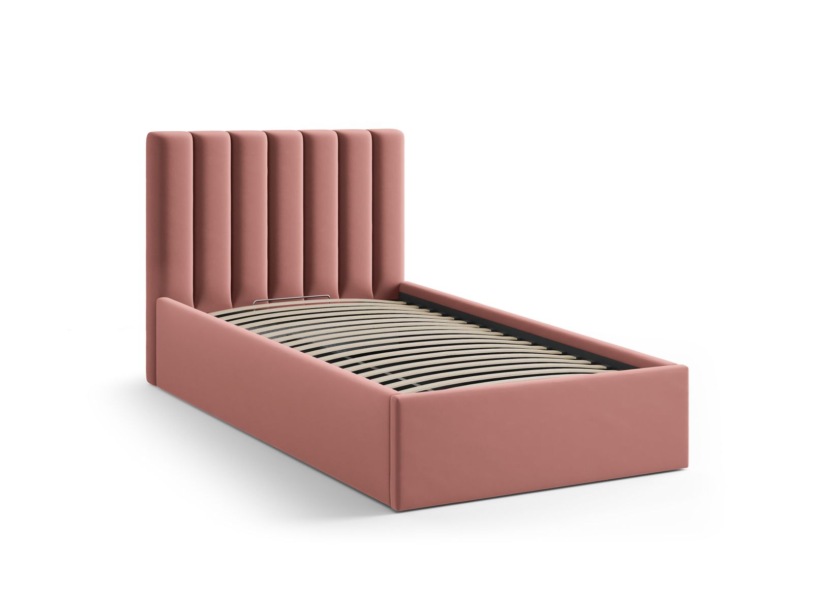 Velvet Storage Bed With Headboard, "Allison", 100x220x95