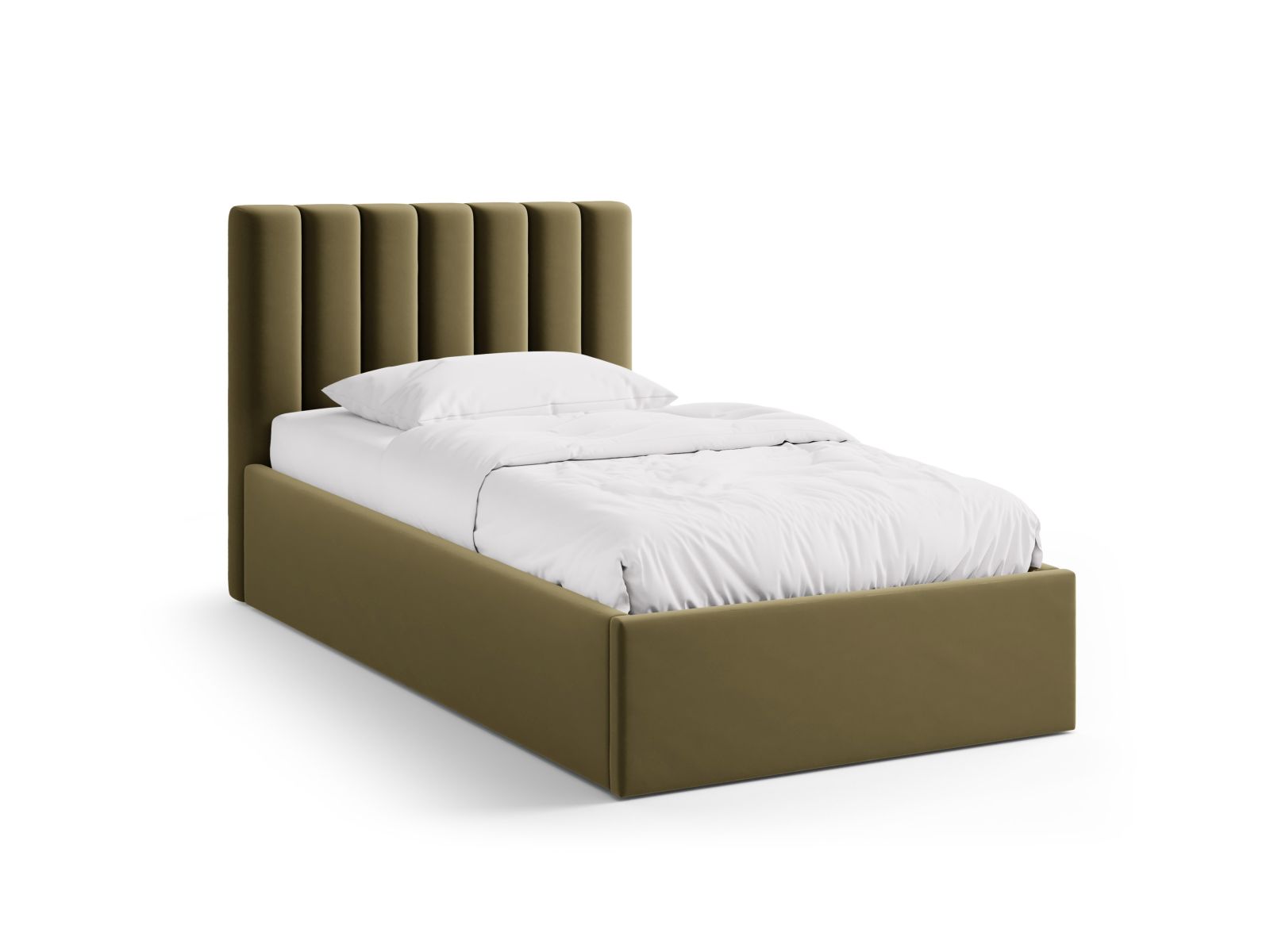 Velvet Storage Bed With Headboard, "Allison", 100x220x95