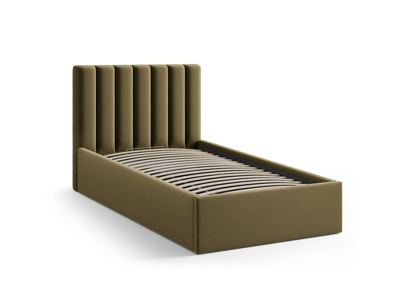 Velvet Storage Bed With Headboard, "Allison", 100x220x95
