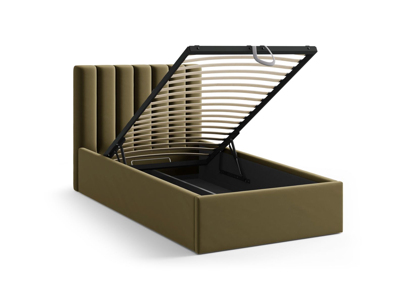 Velvet Storage Bed With Headboard, "Allison", 100x220x95