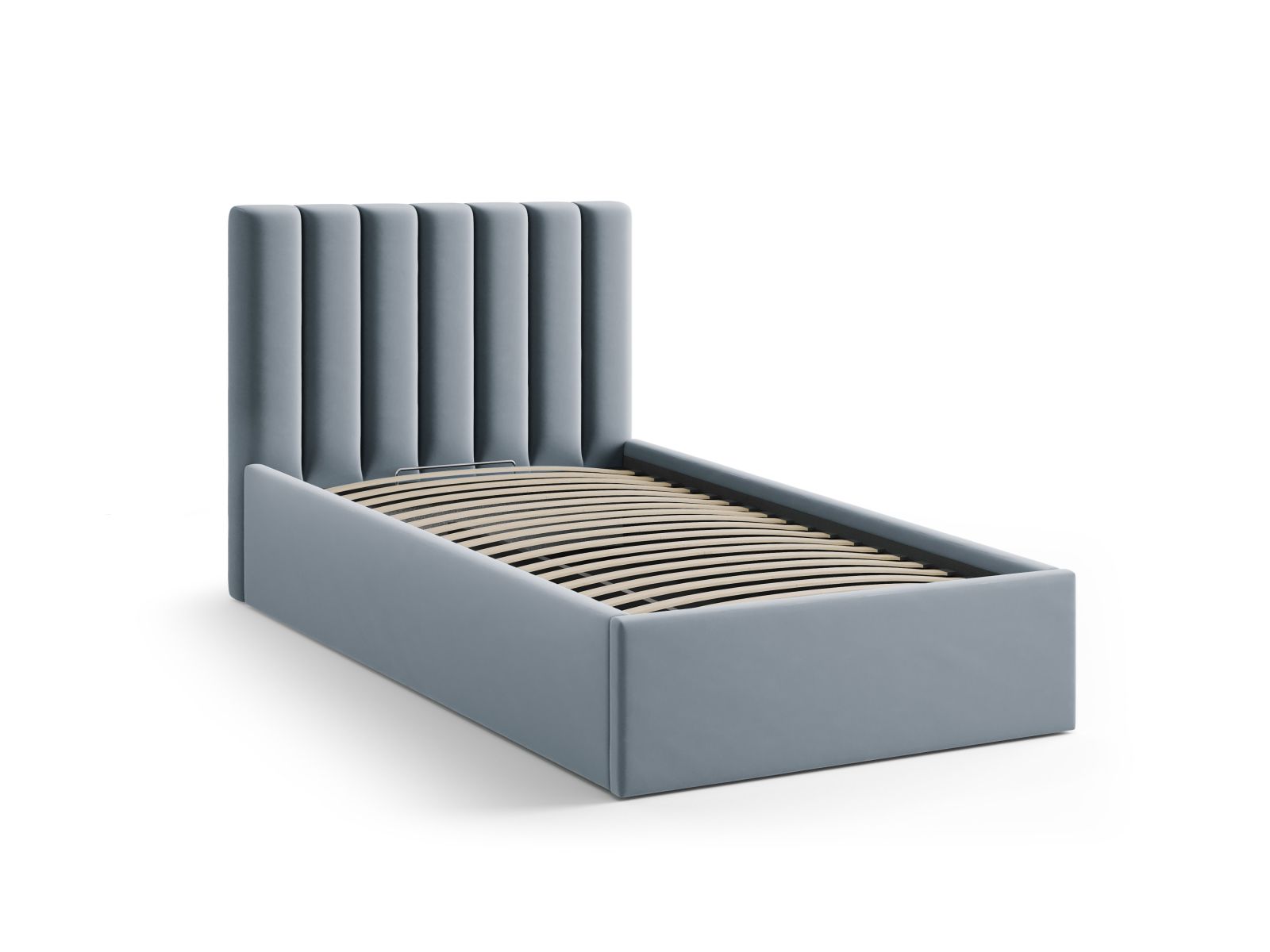 Velvet Storage Bed With Headboard, "Allison", 100x220x95