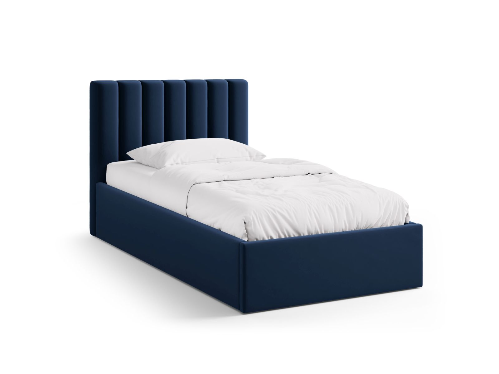 Velvet Storage Bed With Headboard, "Allison", 100x220x95