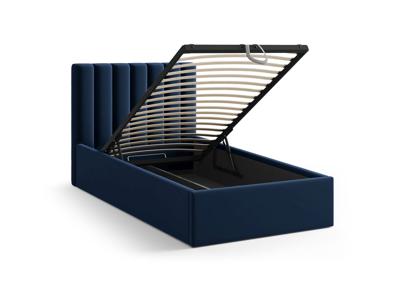 Velvet Storage Bed With Headboard, "Allison", 100x220x95
