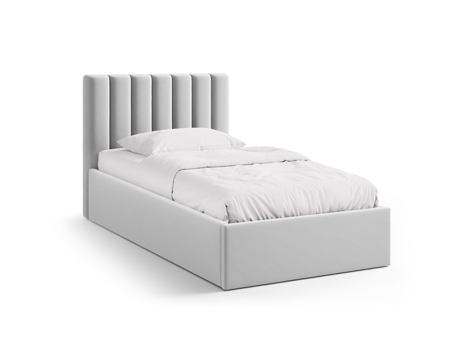 Velvet Storage Bed With Headboard, "Allison", 100x220x95