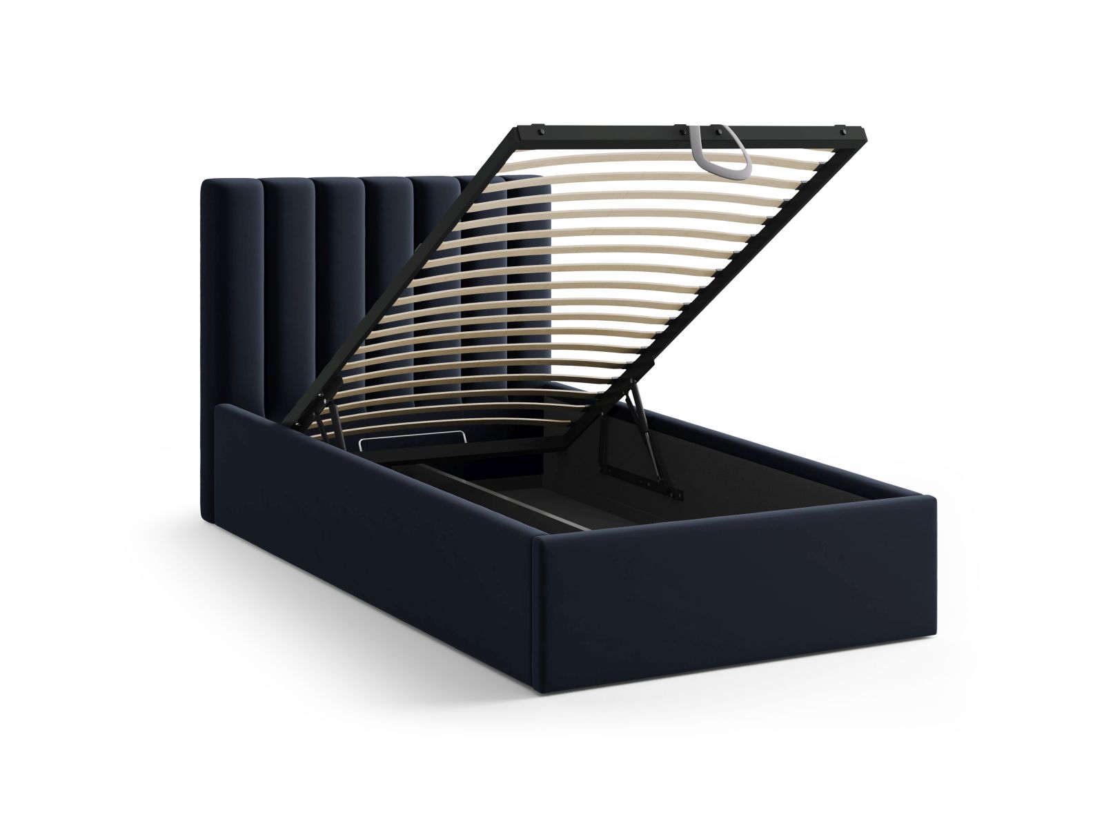 Velvet Storage Bed With Headboard, "Allison", 100x220x95