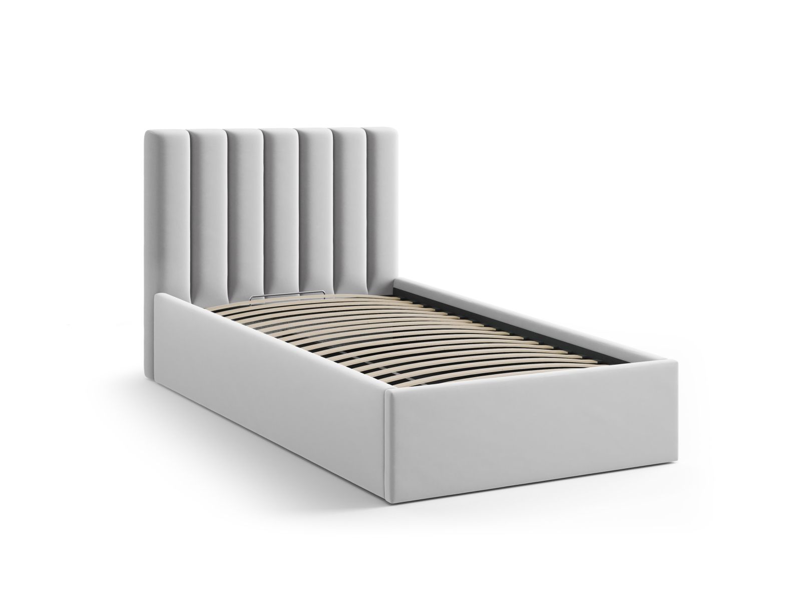 Velvet Storage Bed With Headboard, "Allison", 100x220x95