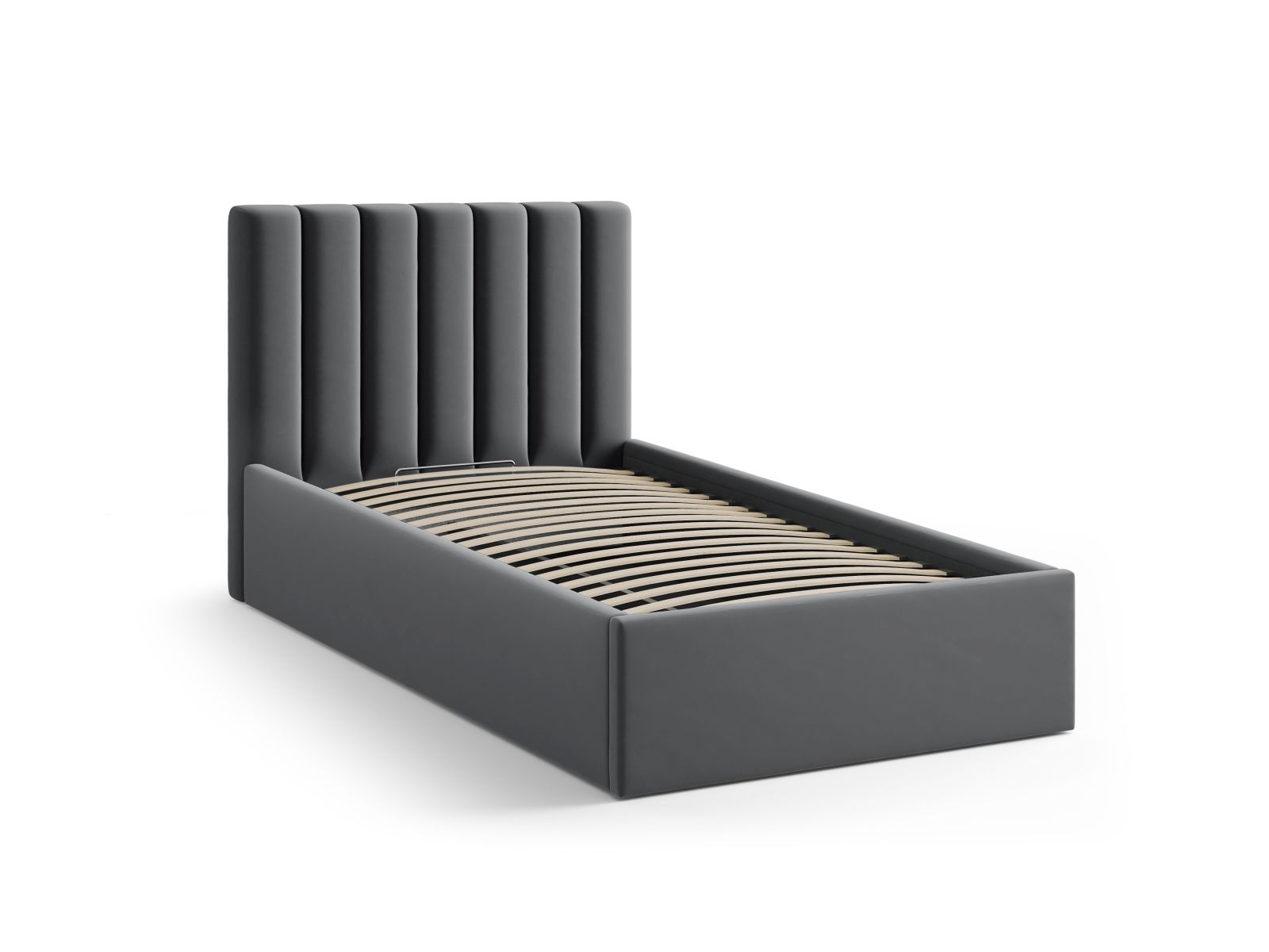 Velvet Storage Bed With Headboard, "Allison", 100x220x95