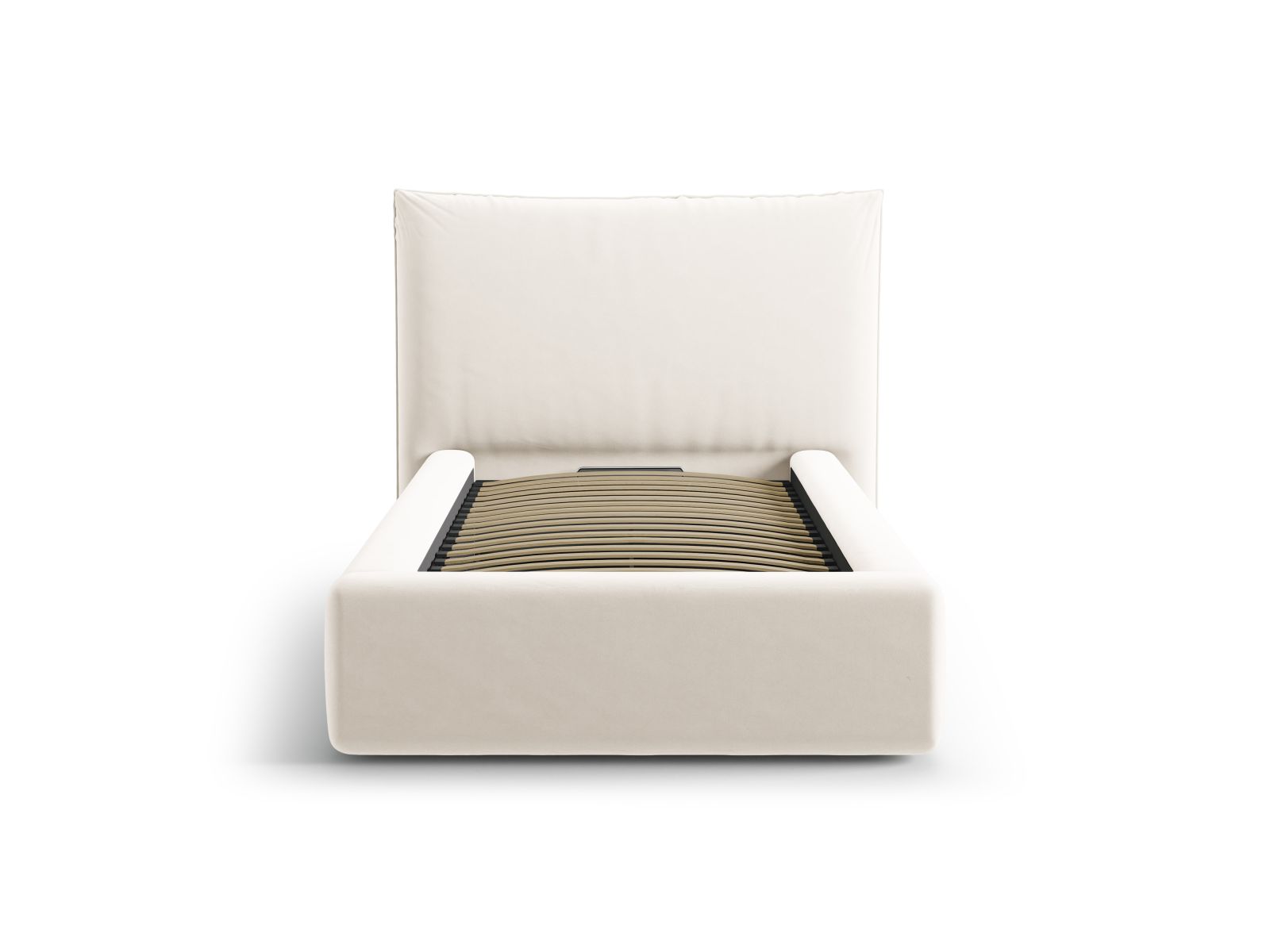 Velvet Storage Bed With Headboard, "Kaelle", 130x223x95