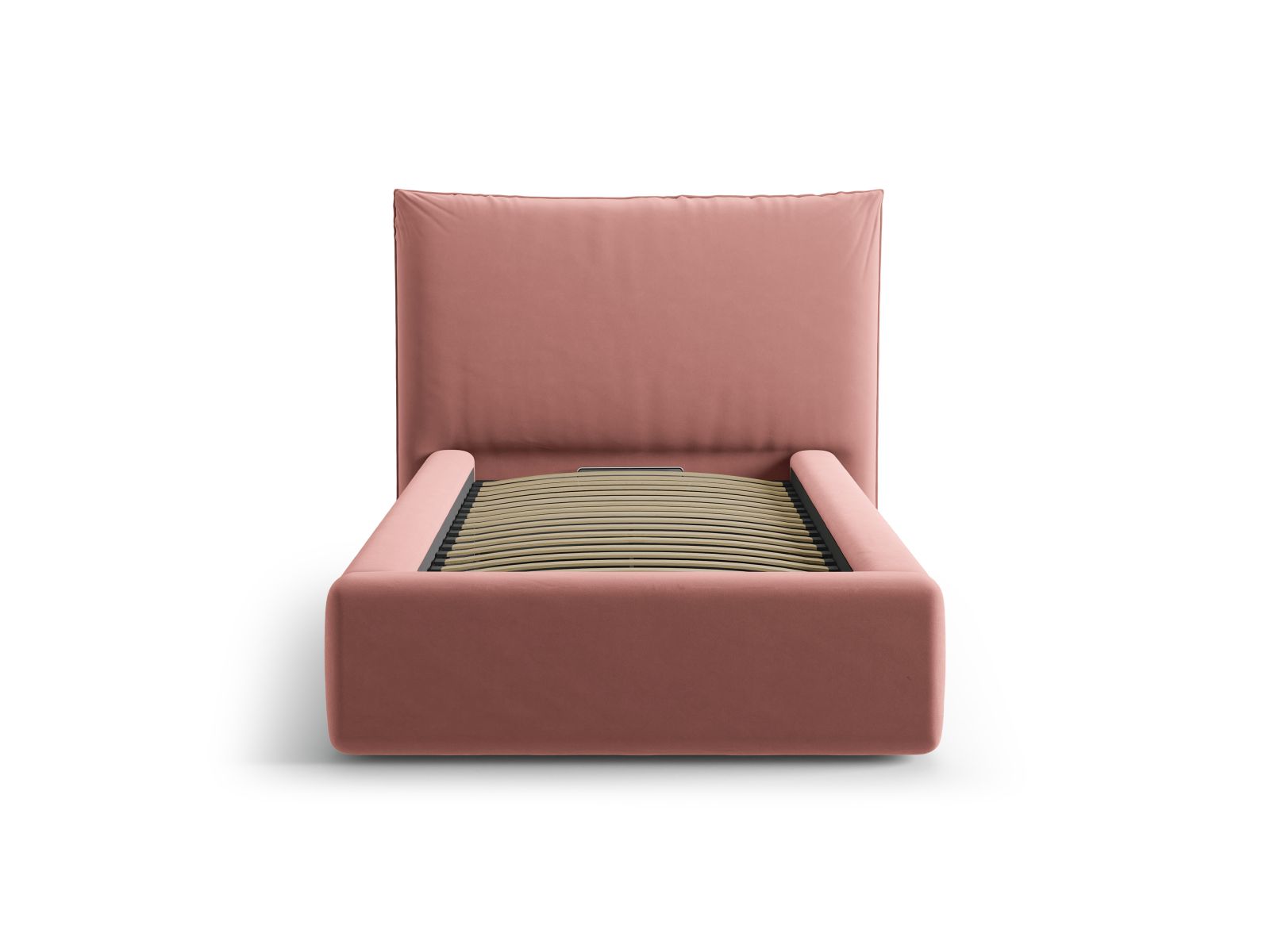 Velvet Storage Bed With Headboard, "Kaelle", 130x223x95