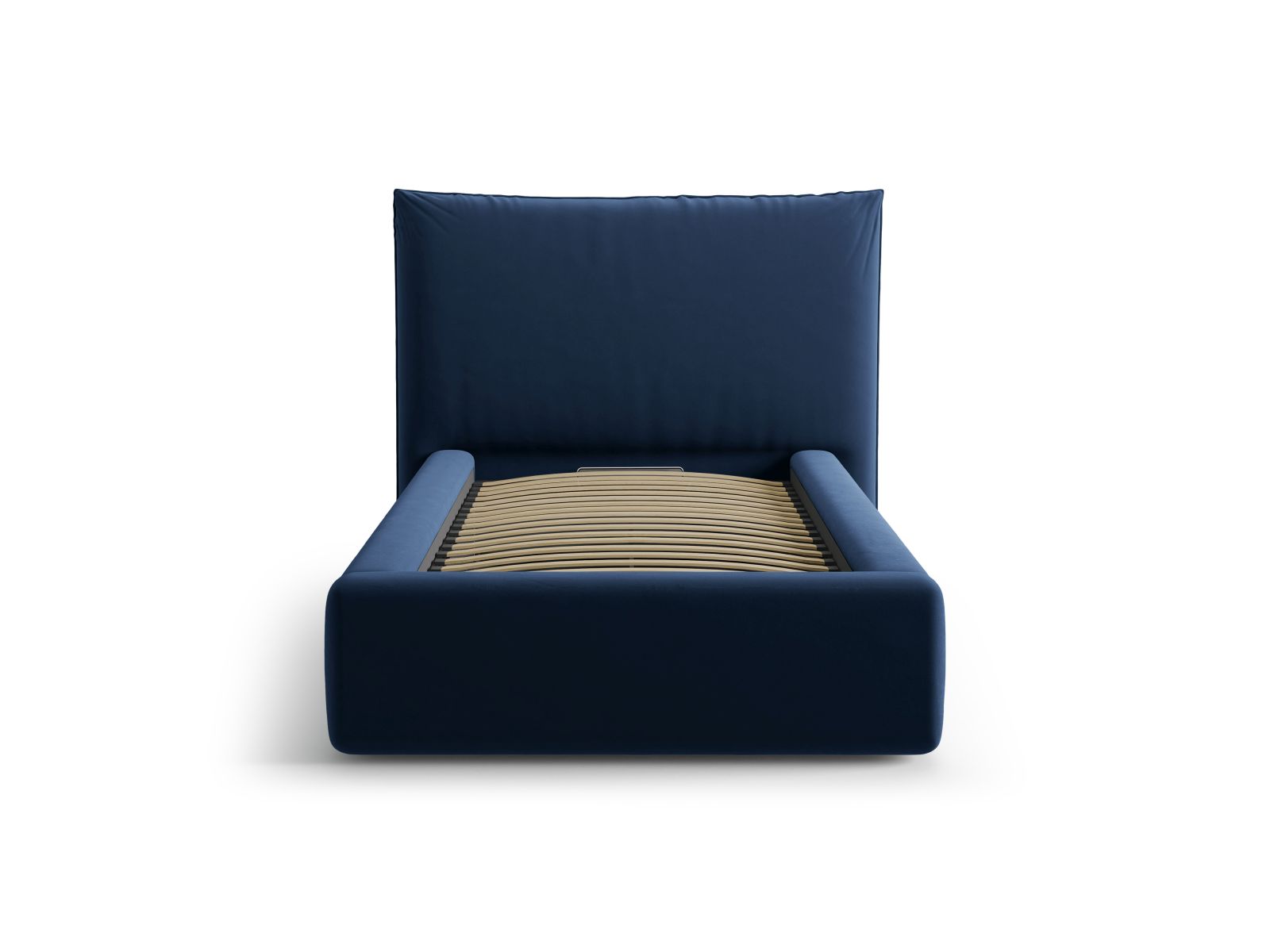 Velvet Storage Bed With Headboard, "Kaelle", 130x223x95