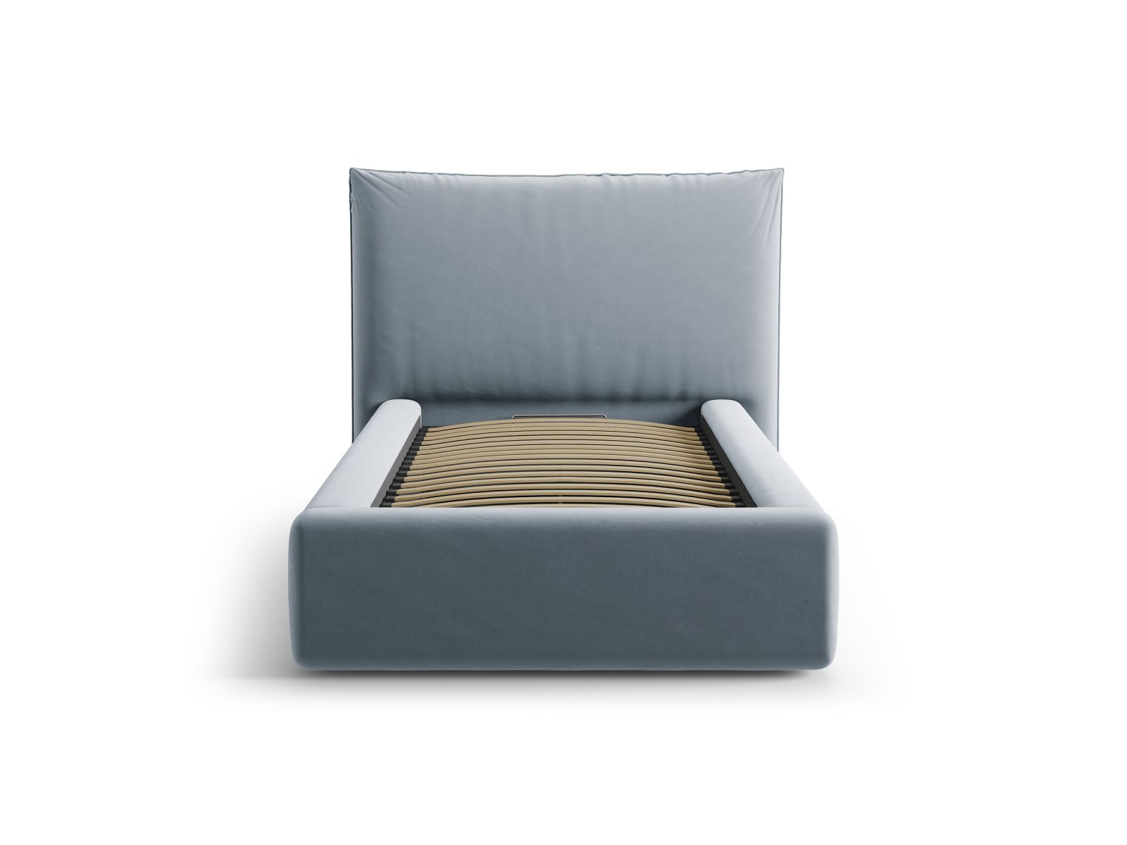 Velvet Storage Bed With Headboard, "Kaelle", 130x223x95