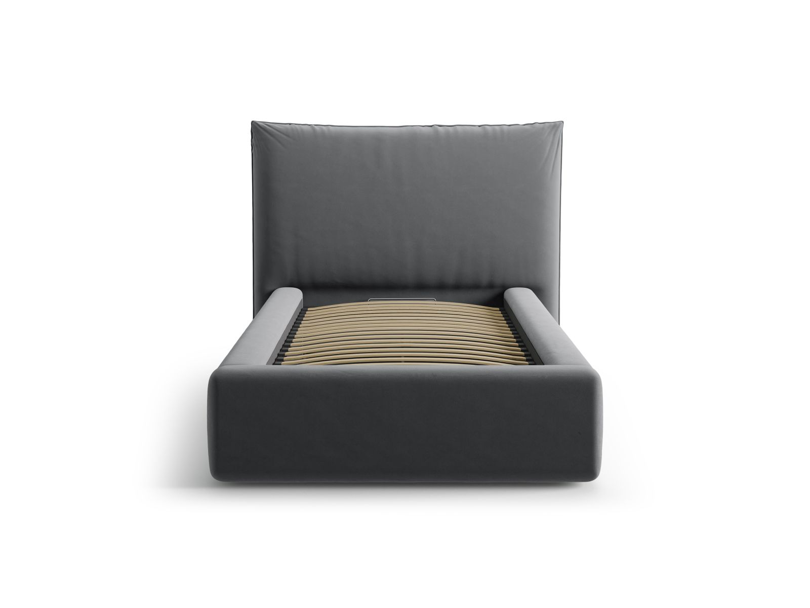 Velvet Storage Bed With Headboard, "Kaelle", 130x223x95