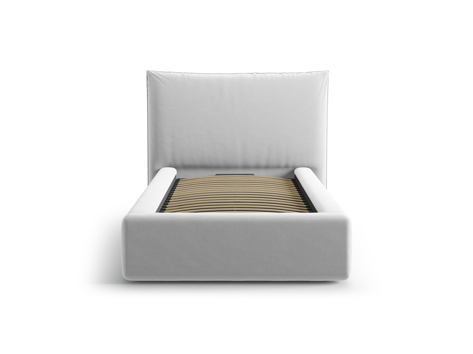 Velvet Storage Bed With Headboard, "Kaelle", 130x223x95