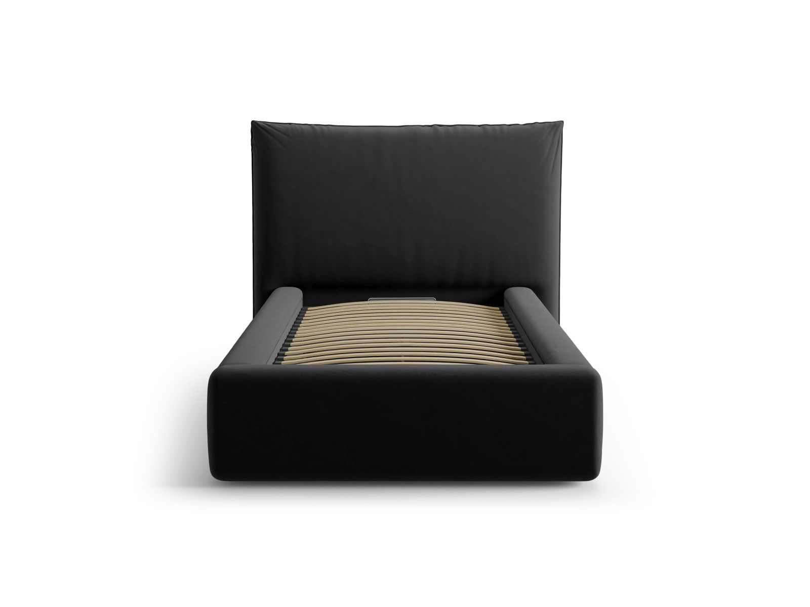Velvet Storage Bed With Headboard, "Kaelle", 130x223x95