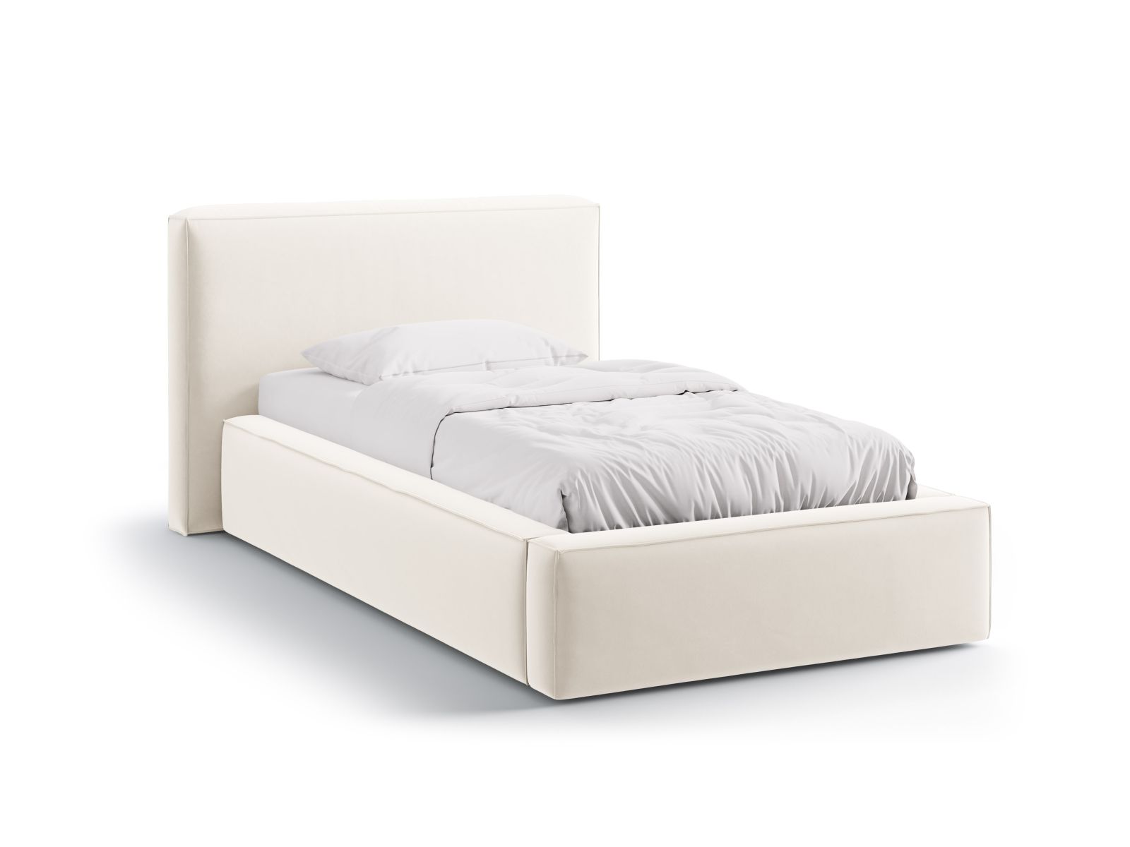 Velvet Storage Bed With Headboard, "Jodie", 136x223x95