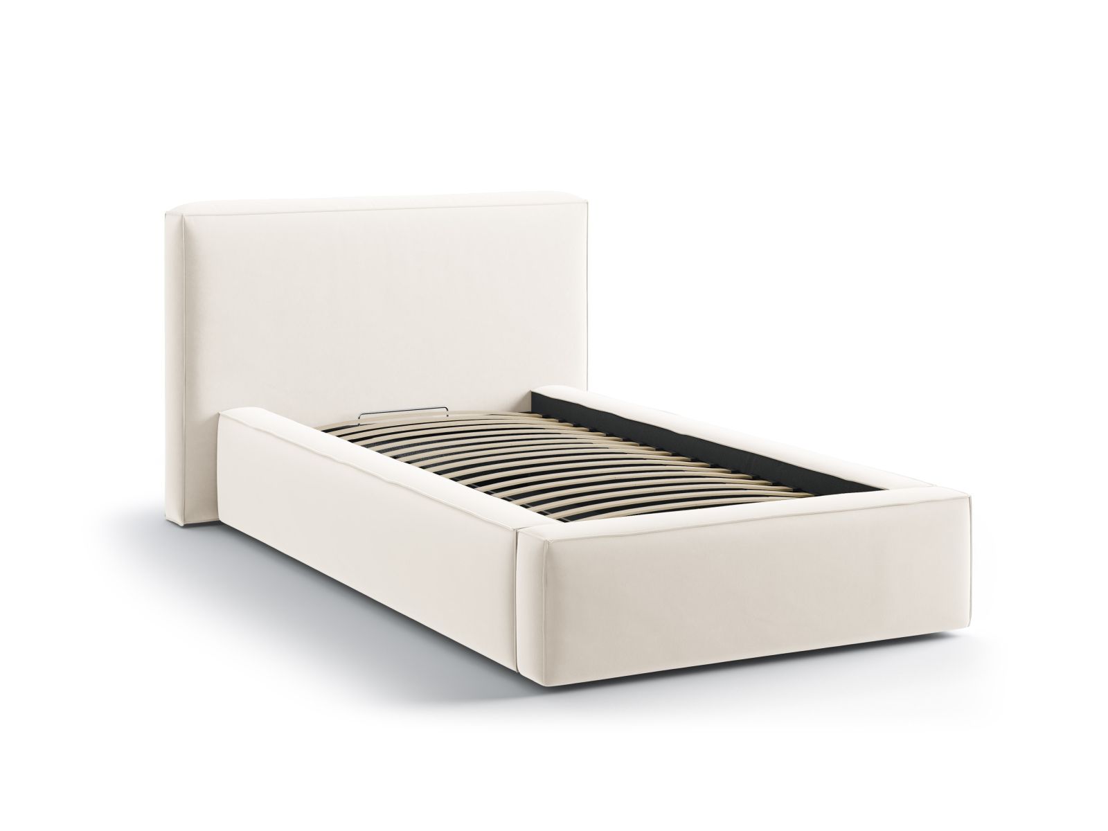 Velvet Storage Bed With Headboard, "Jodie", 136x223x95