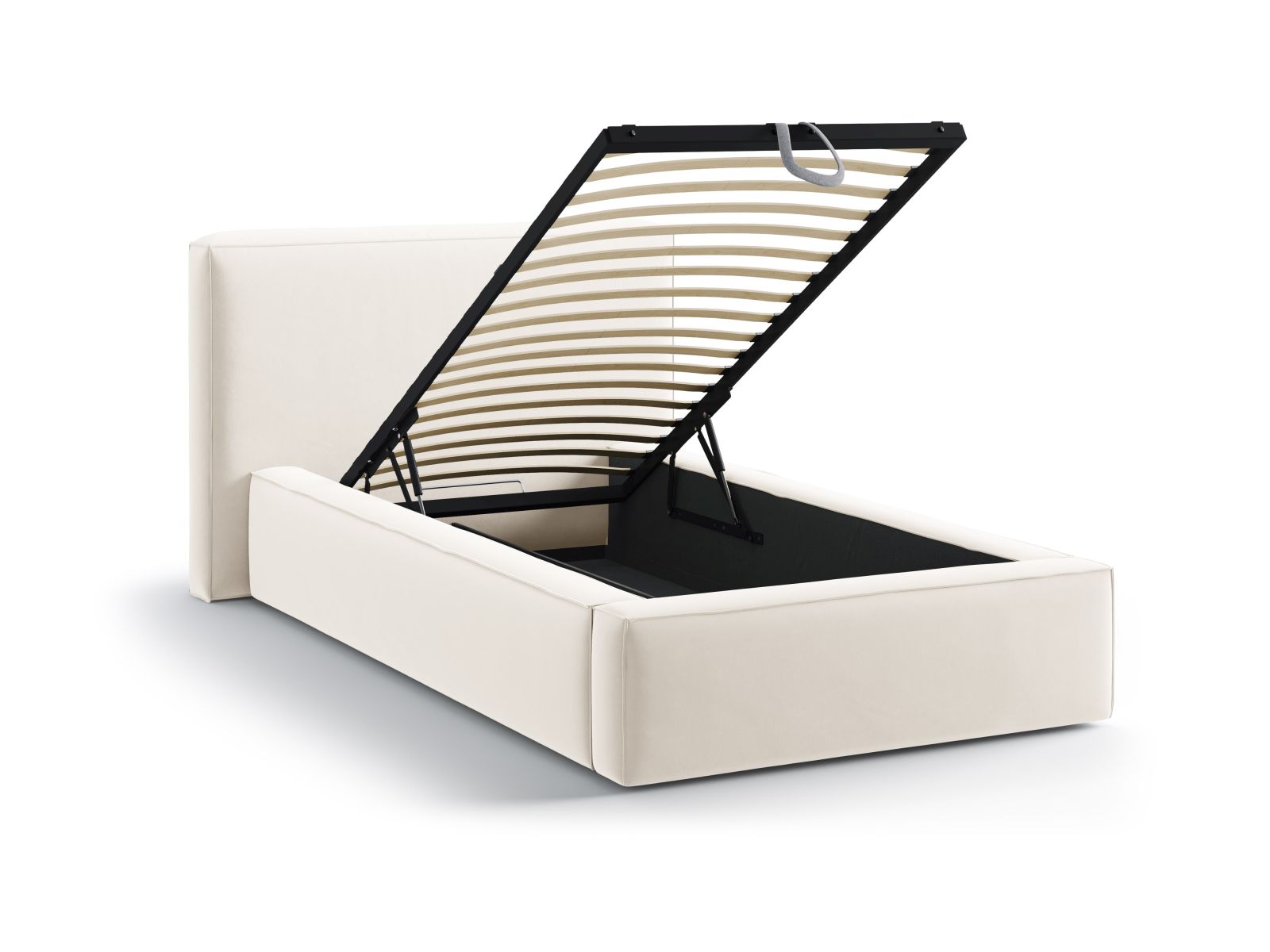 Velvet Storage Bed With Headboard, "Jodie", 136x223x95