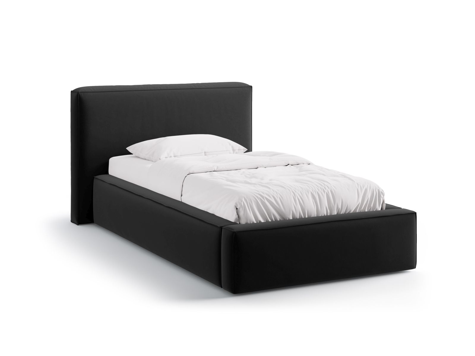 Velvet Storage Bed With Headboard, "Jodie", 136x223x95