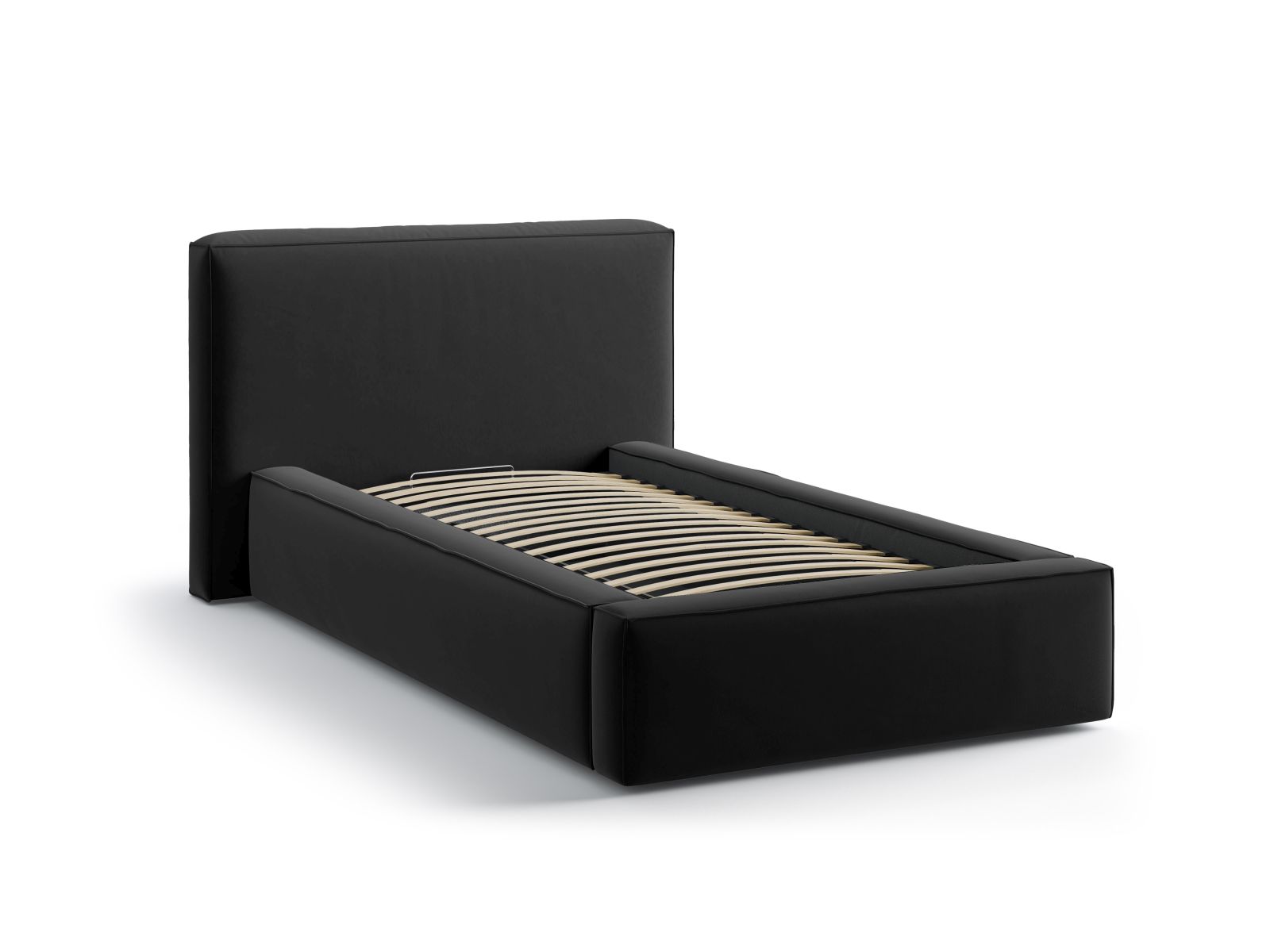 Velvet Storage Bed With Headboard, "Jodie", 136x223x95