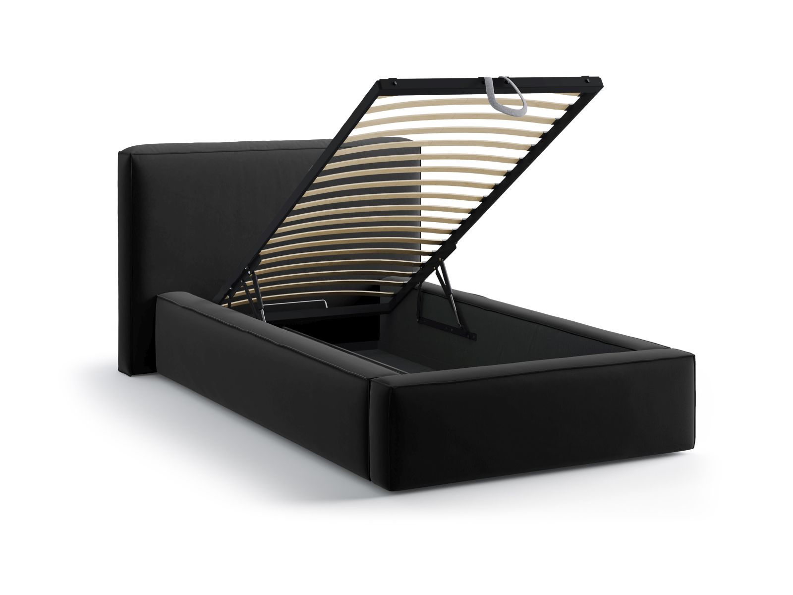 Velvet Storage Bed With Headboard, "Jodie", 136x223x95