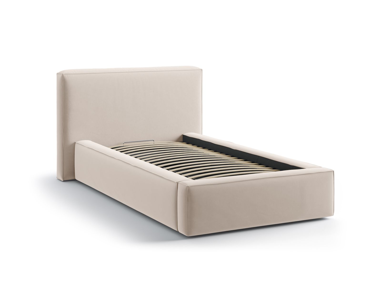 Velvet Storage Bed With Headboard, "Jodie", 136x223x95