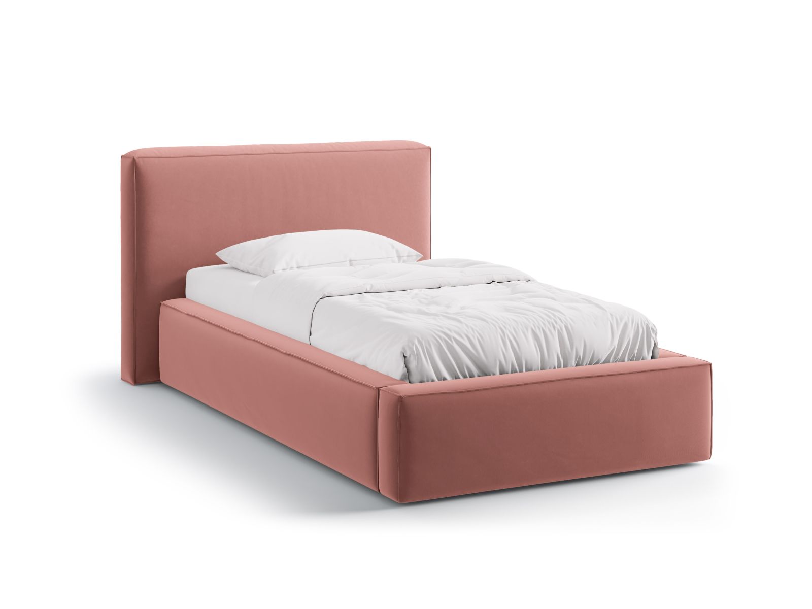 Velvet Storage Bed With Headboard, "Jodie", 136x223x95