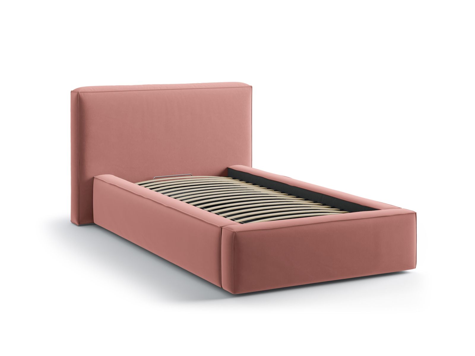 Velvet Storage Bed With Headboard, "Jodie", 136x223x95