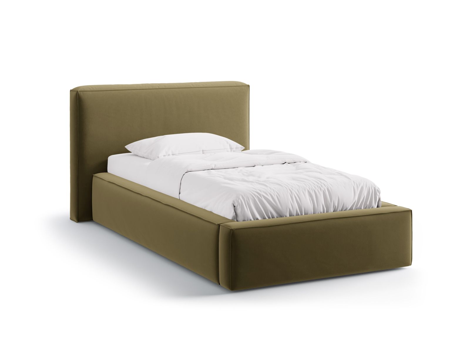 Velvet Storage Bed With Headboard, "Jodie", 136x223x95