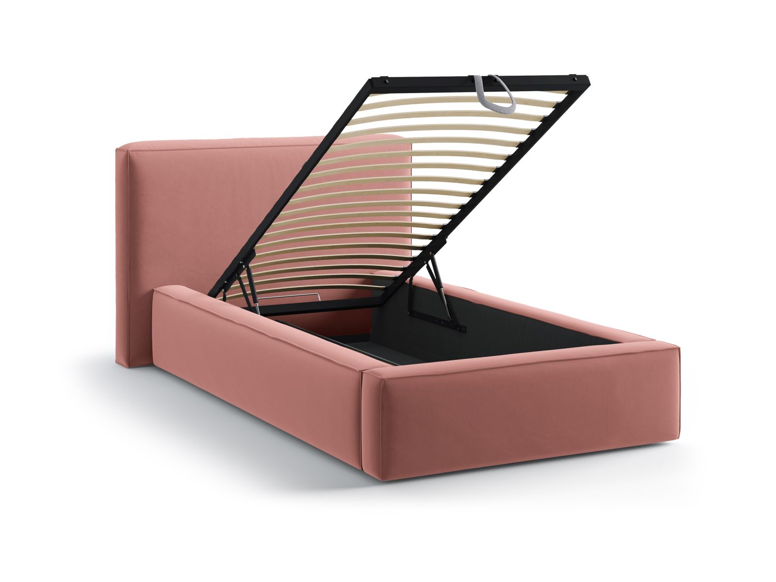 Velvet Storage Bed With Headboard, "Jodie", 136x223x95