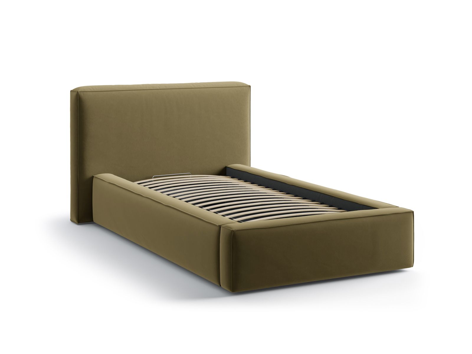 Velvet Storage Bed With Headboard, "Jodie", 136x223x95