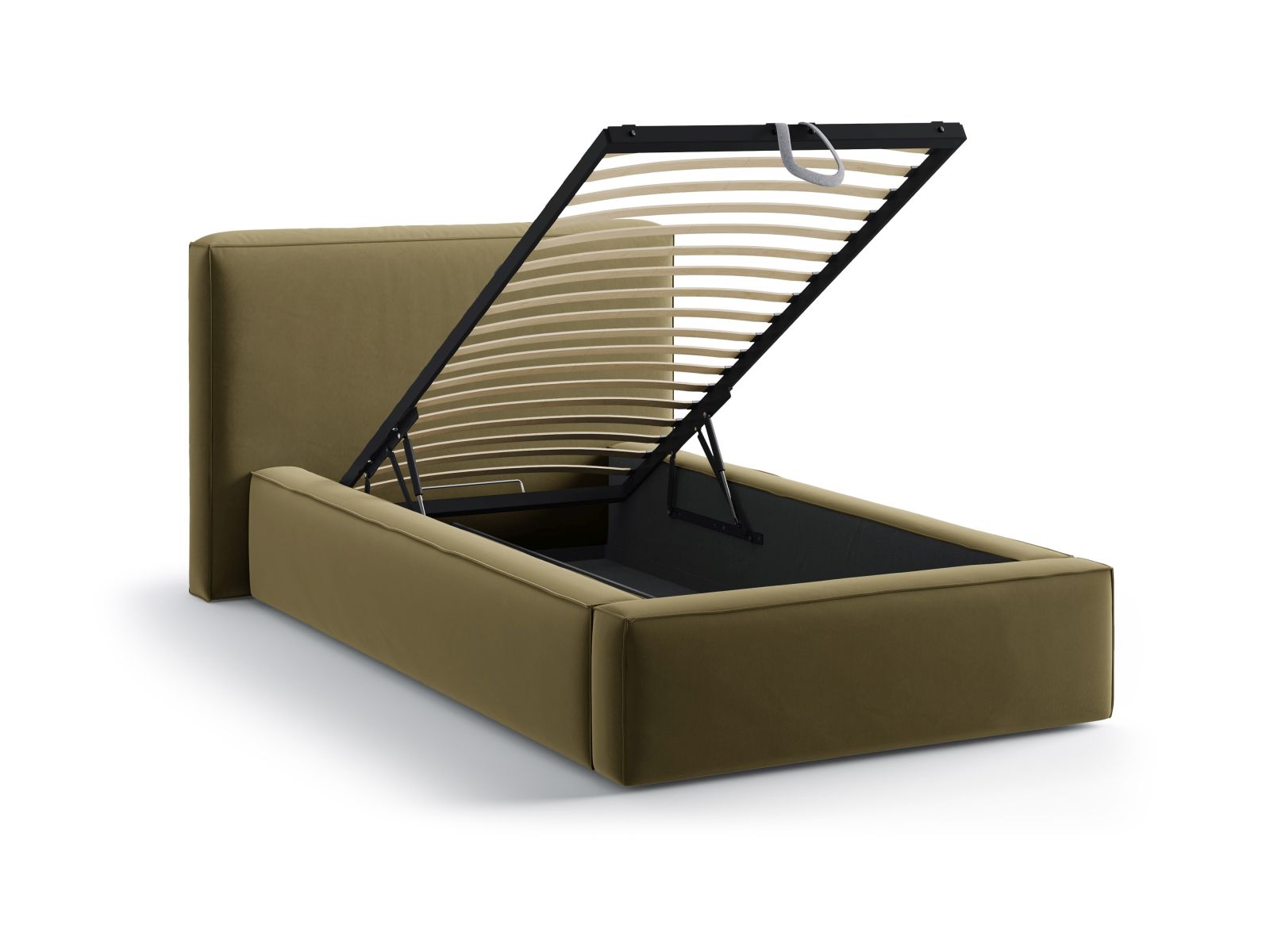 Velvet Storage Bed With Headboard, "Jodie", 136x223x95