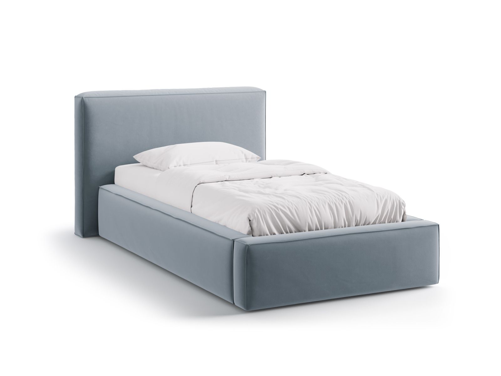 Velvet Storage Bed With Headboard, "Jodie", 136x223x95