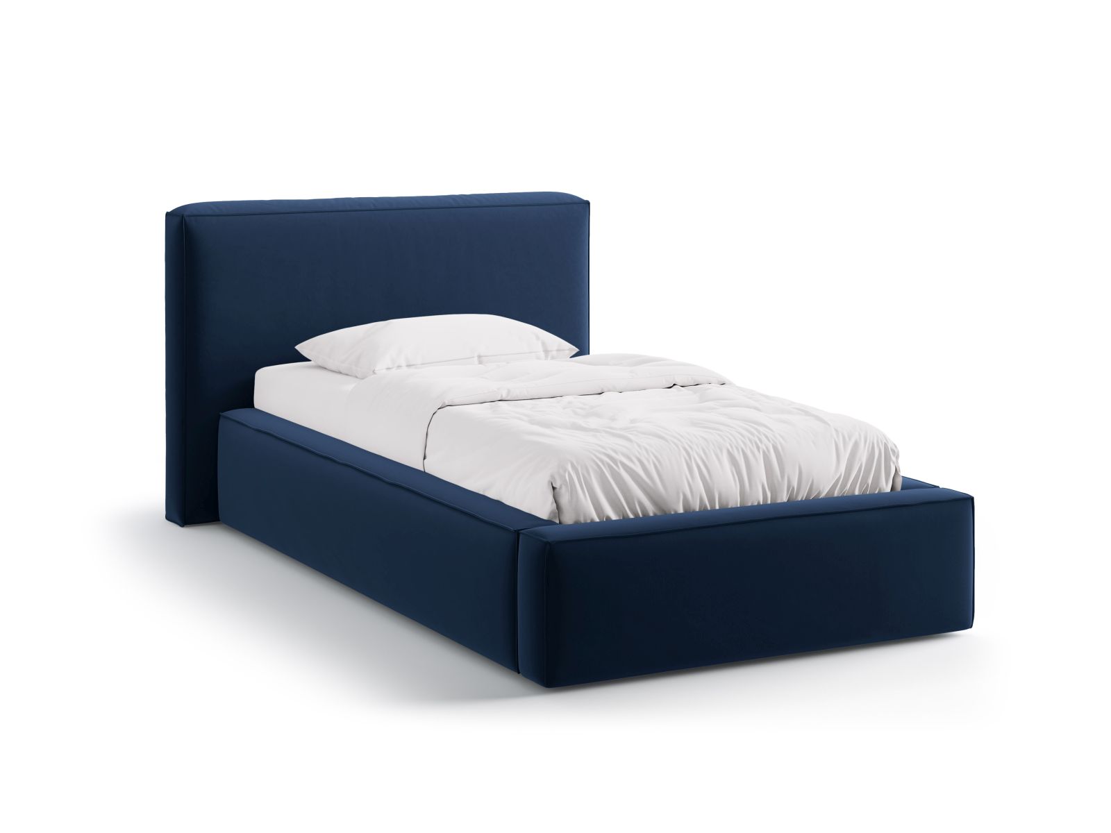 Velvet Storage Bed With Headboard, "Jodie", 136x223x95