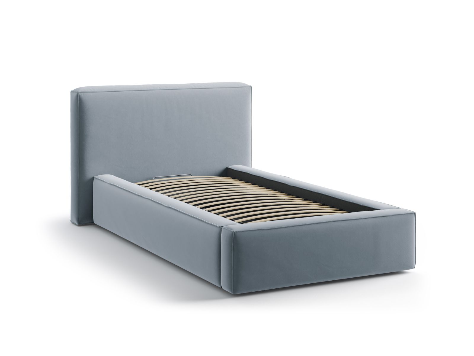 Velvet Storage Bed With Headboard, "Jodie", 136x223x95