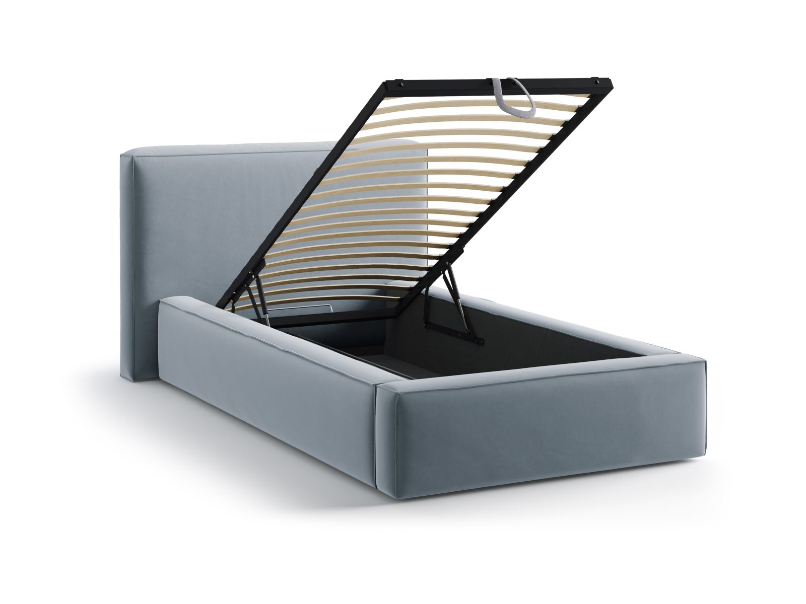 Velvet Storage Bed With Headboard, "Jodie", 136x223x95
