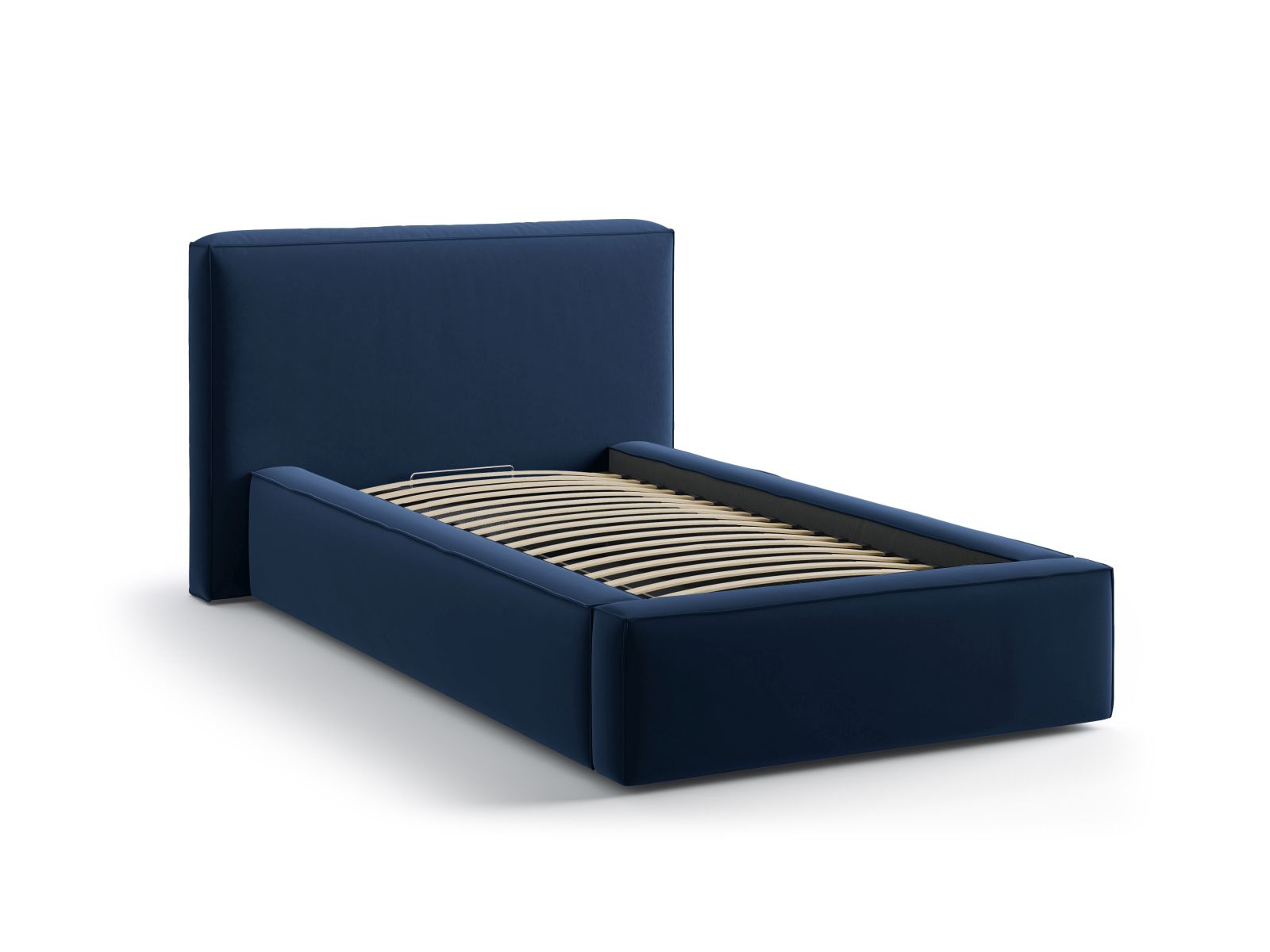 Velvet Storage Bed With Headboard, "Jodie", 136x223x95