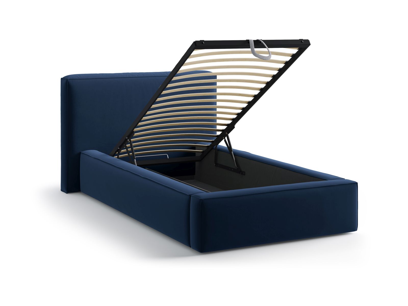 Velvet Storage Bed With Headboard, "Jodie", 136x223x95