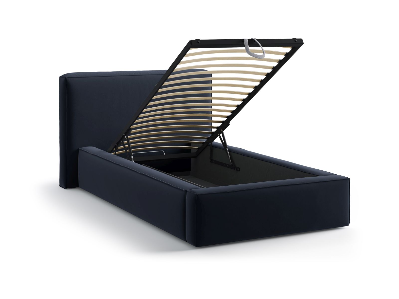 Velvet Storage Bed With Headboard, "Jodie", 136x223x95