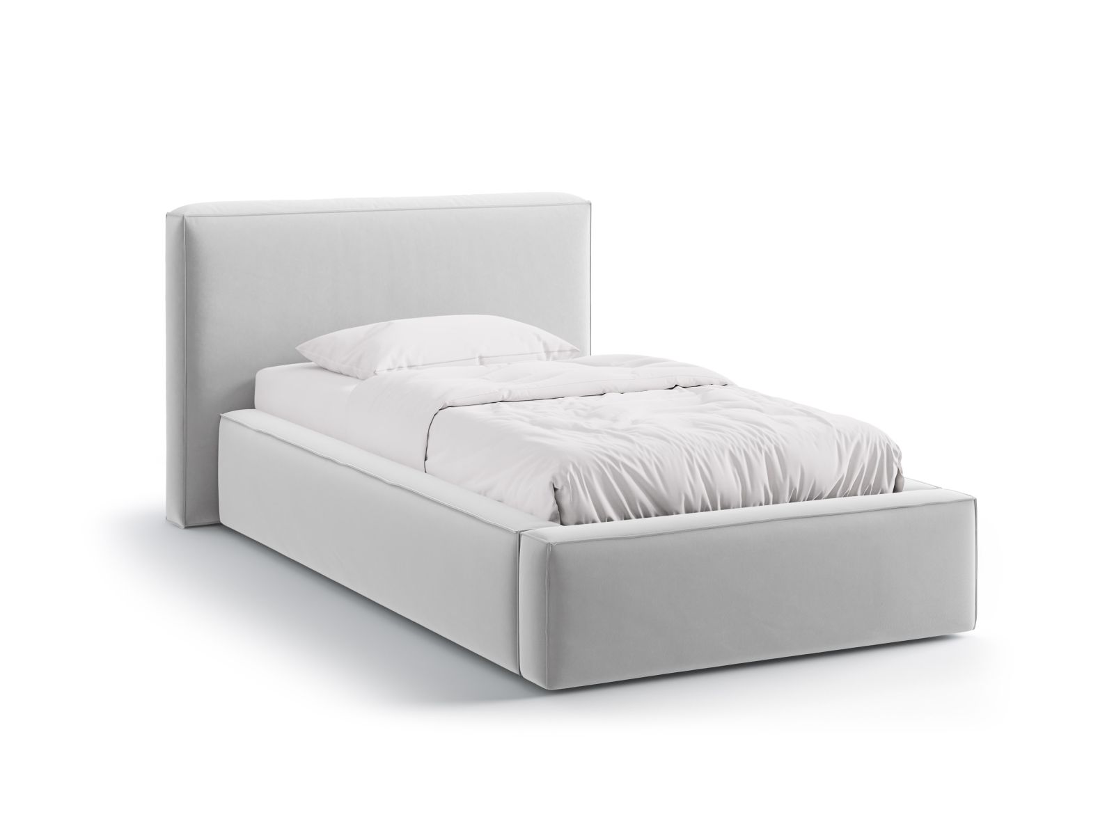 Velvet Storage Bed With Headboard, "Jodie", 136x223x95