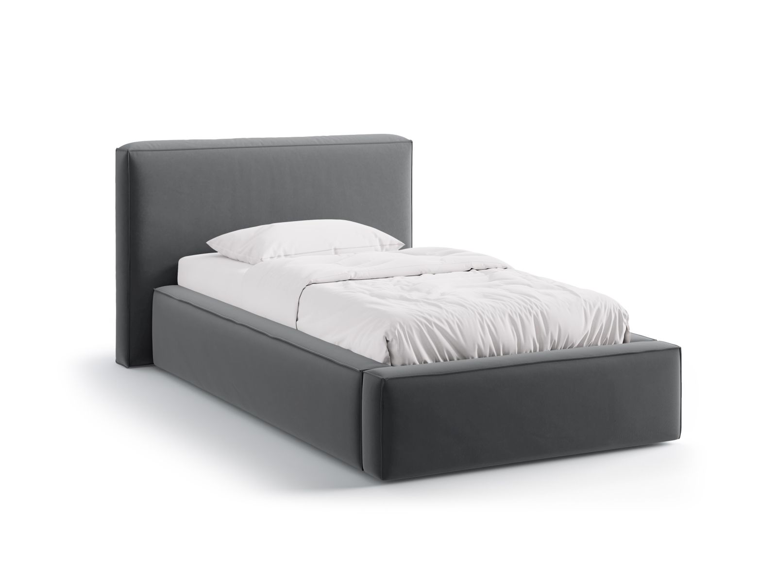 Velvet Storage Bed With Headboard, "Jodie", 136x223x95