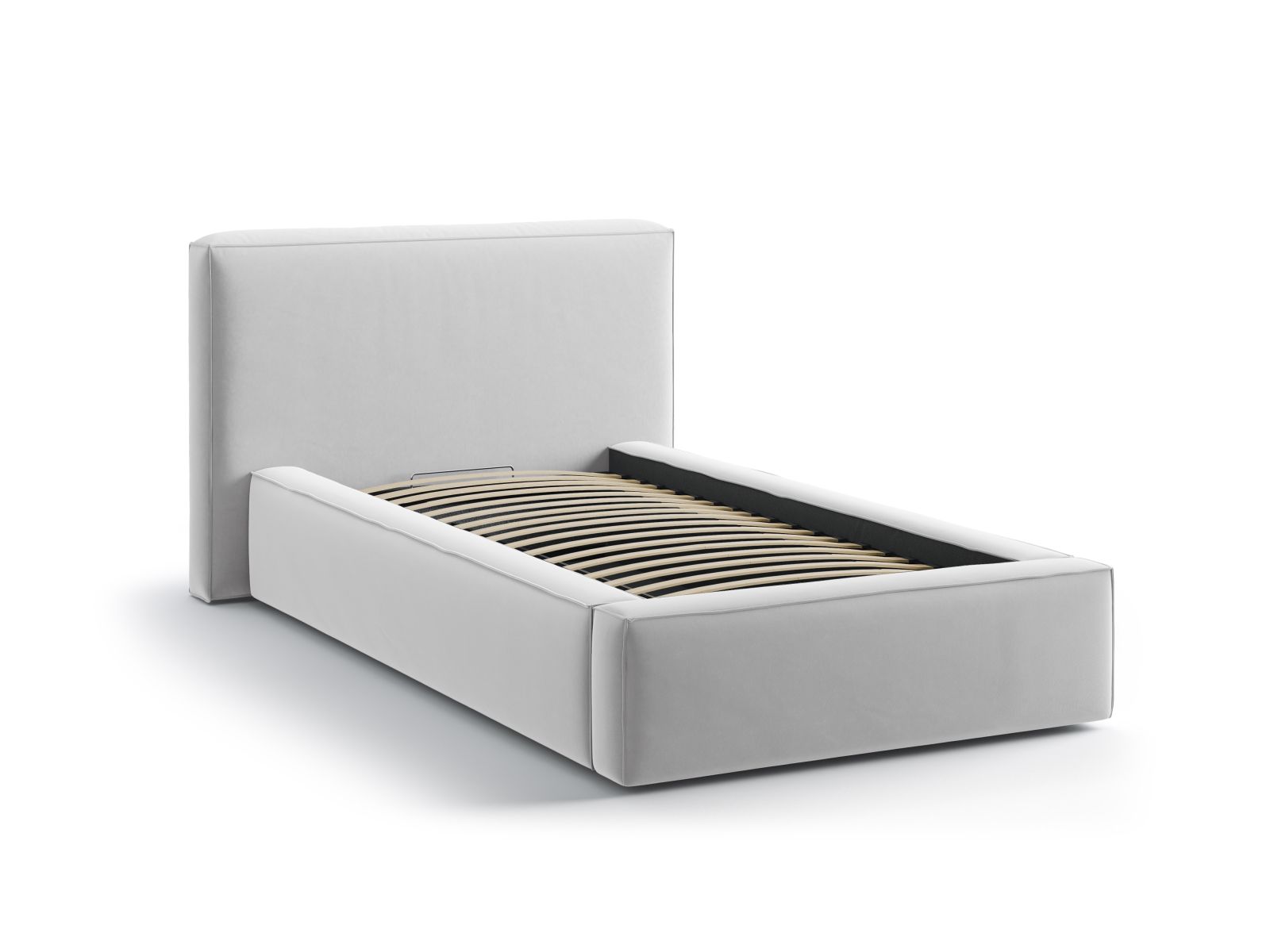 Velvet Storage Bed With Headboard, "Jodie", 136x223x95