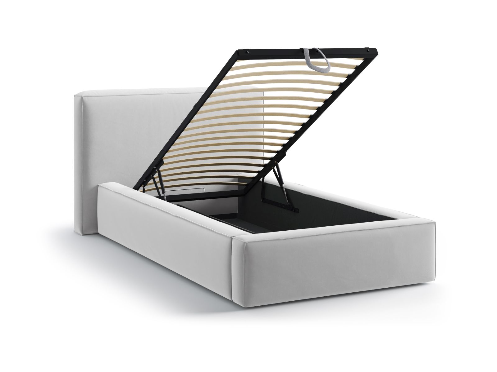 Velvet Storage Bed With Headboard, "Jodie", 136x223x95