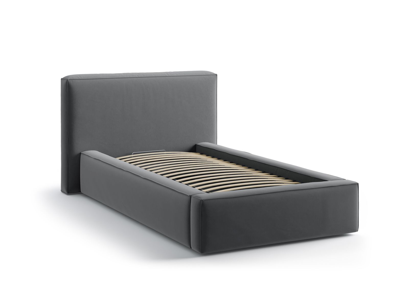 Velvet Storage Bed With Headboard, "Jodie", 136x223x95