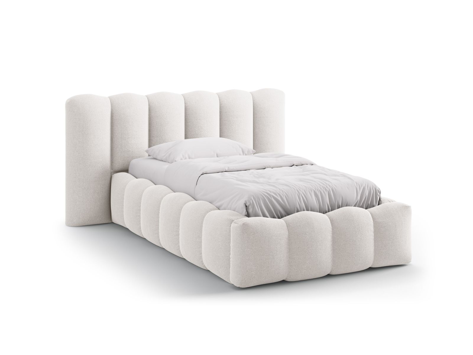 Storage Bed With Headboard, "Lupine", 174x226x95