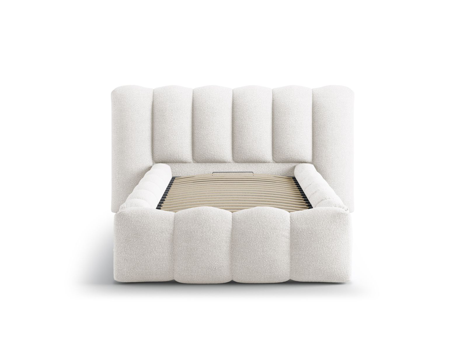 Boucle Storage Bed with Headboard, "Lupine", 174x226x95