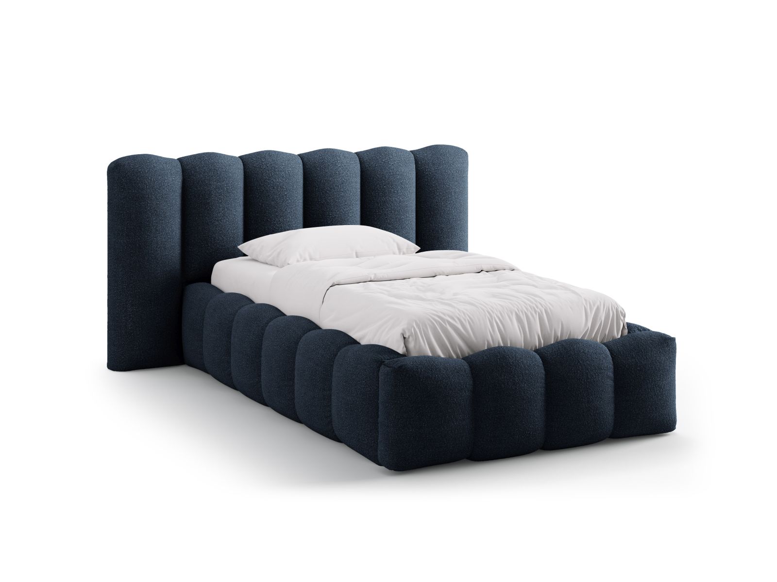 Boucle Storage Bed with Headboard, "Lupine", 174x226x95