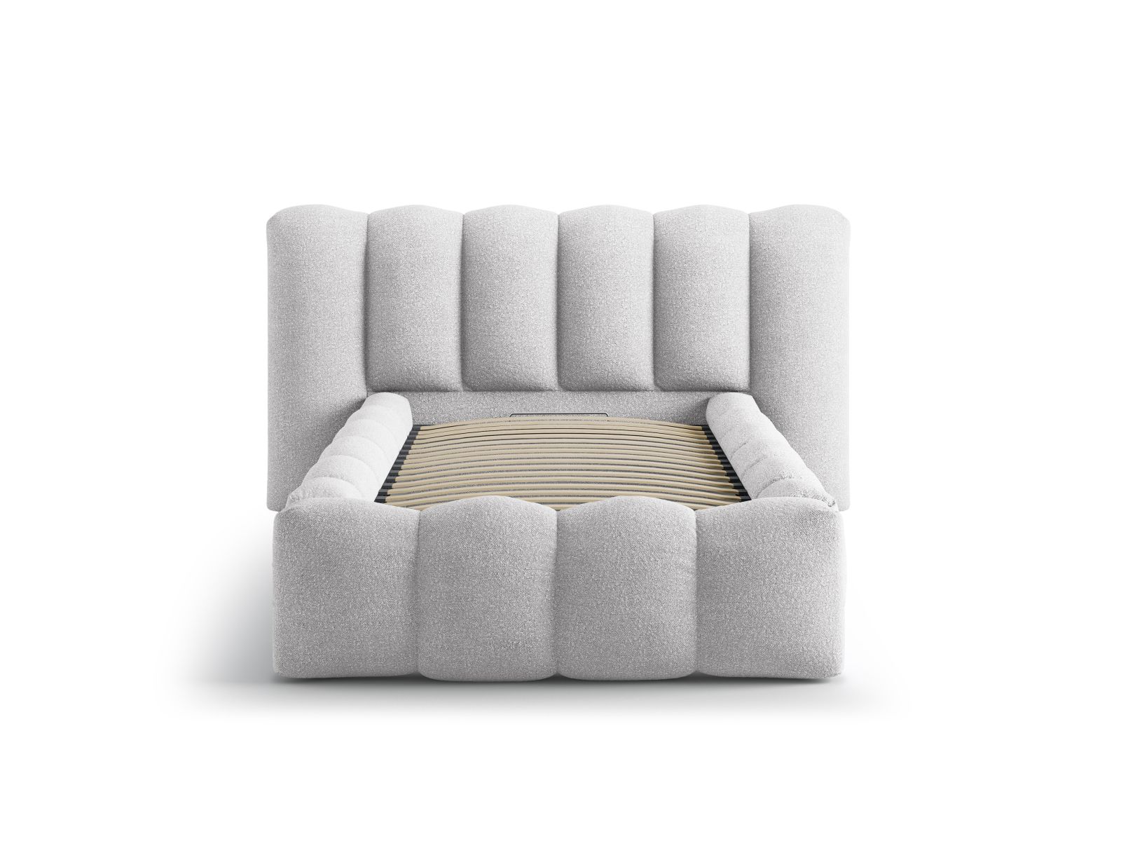 Boucle Storage Bed with Headboard, "Lupine", 174x226x95