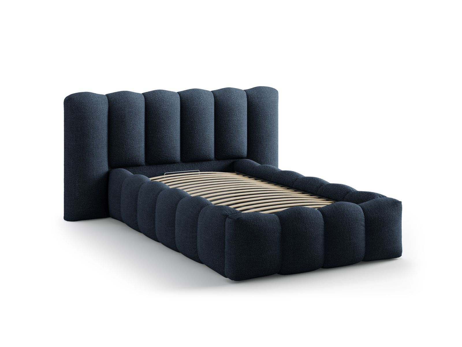 Boucle Storage Bed with Headboard, "Lupine", 174x226x95