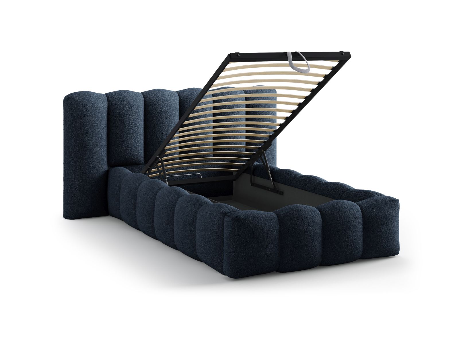 Boucle Storage Bed with Headboard, "Lupine", 174x226x95