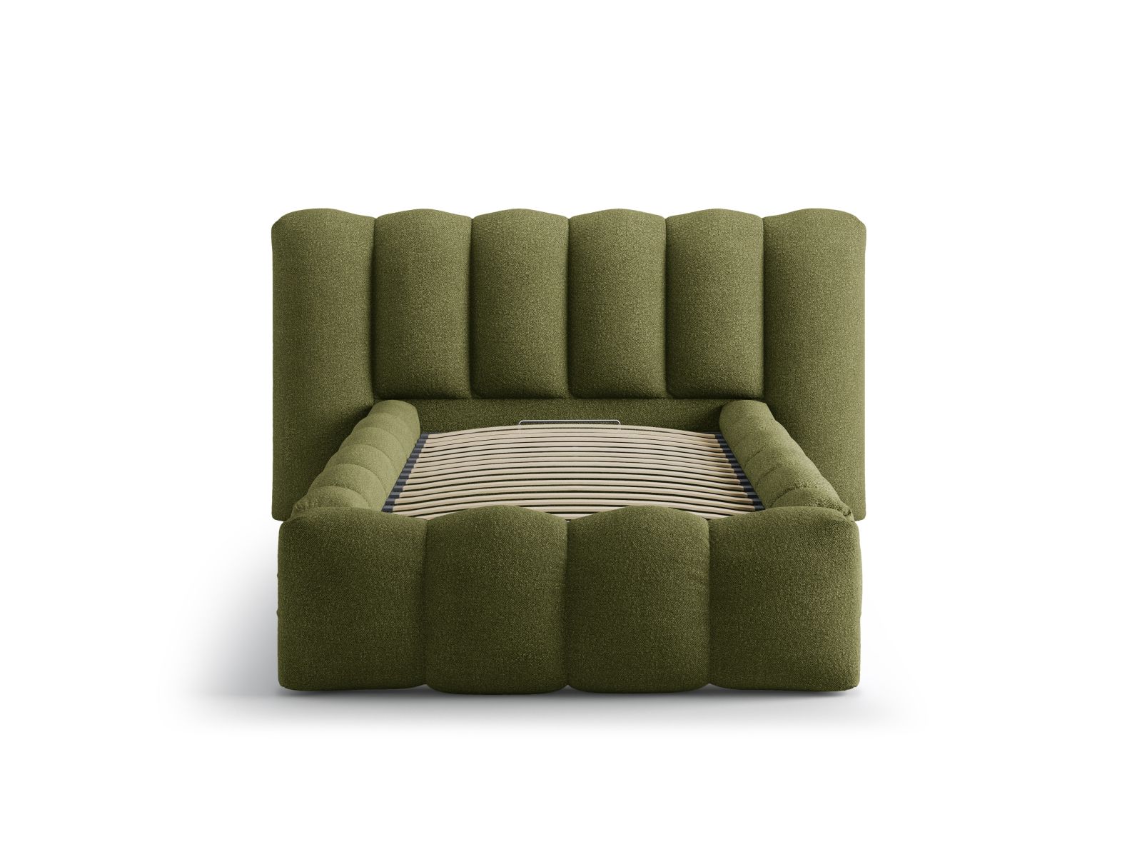 Boucle Storage Bed with Headboard, "Lupine", 174x226x95